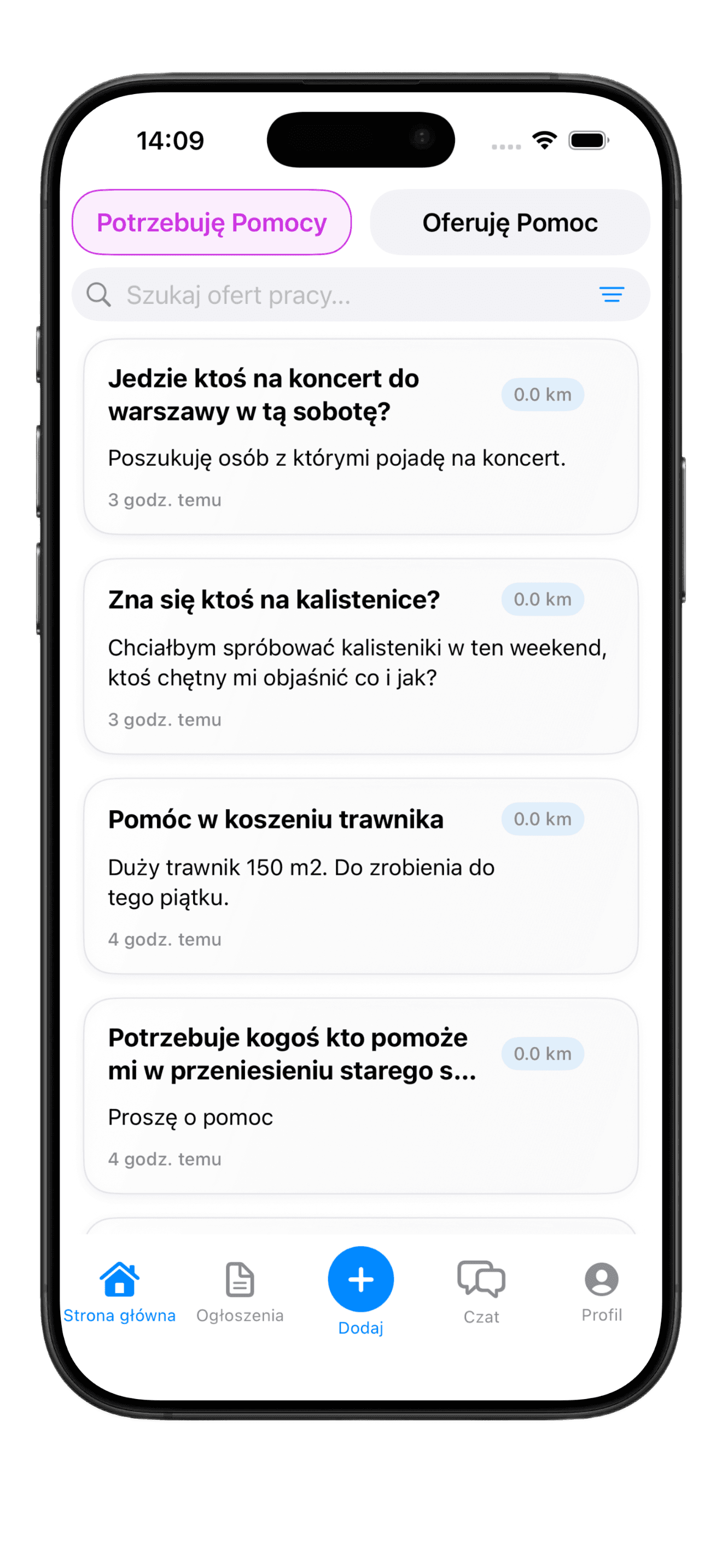 Ekran potrzebowania pomocy